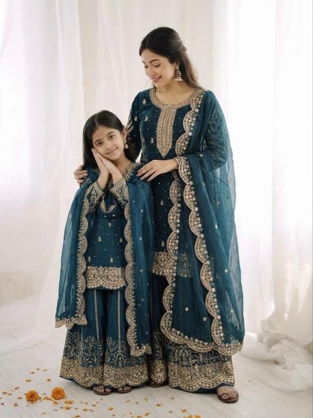 Kids Ethnic Wear Fendy Silk Blue Kids wear manufacturers in Delhi